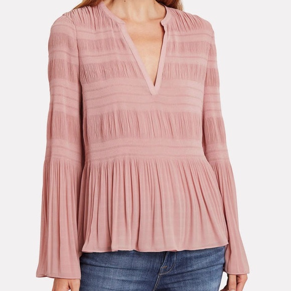 Intermix Blush Pleated Blouse - Picture 5 of 8